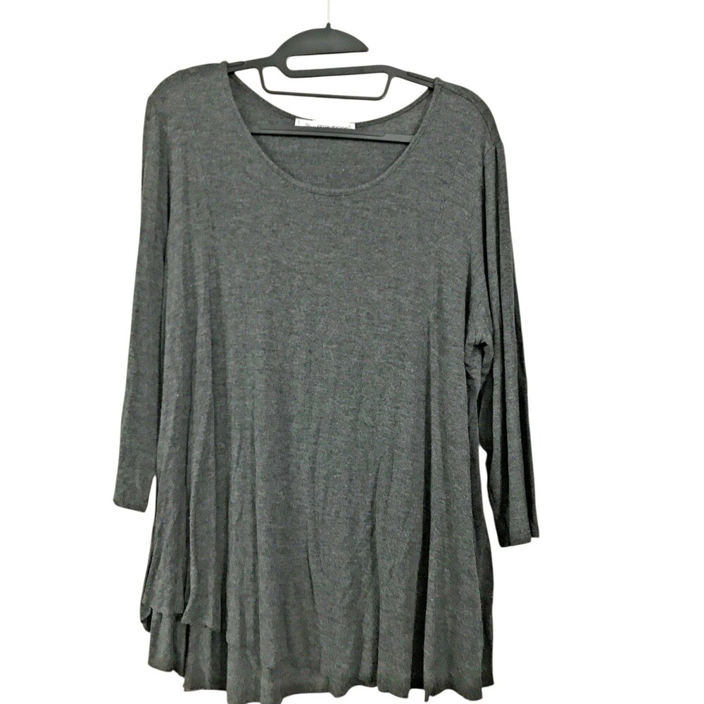 Maurices 3/4 Sleeve Stretch Knit Tunic Top Dark Gray Size 1X